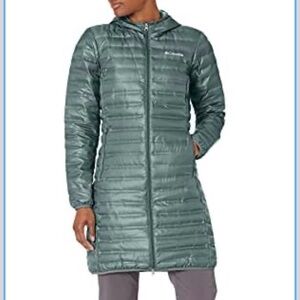 Columbia Women's Flash Forward Long Down Jacket- color: pond/spray